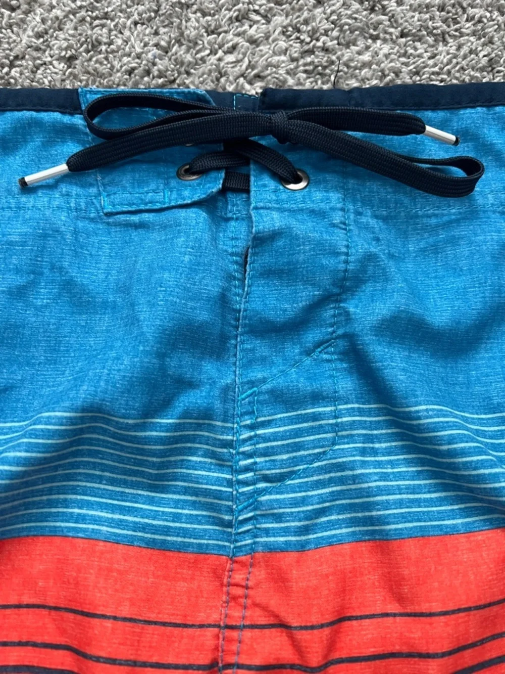 O’Neill Men's Lennox Blue & Orange Striped Boardshorts Swim Trunks - Size 31